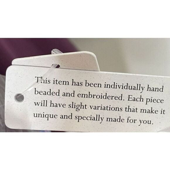 Soft Surroundings Playa Embroidered Jacket Dark Berry Beaded Open Front Blazer - Picture 7 of 10